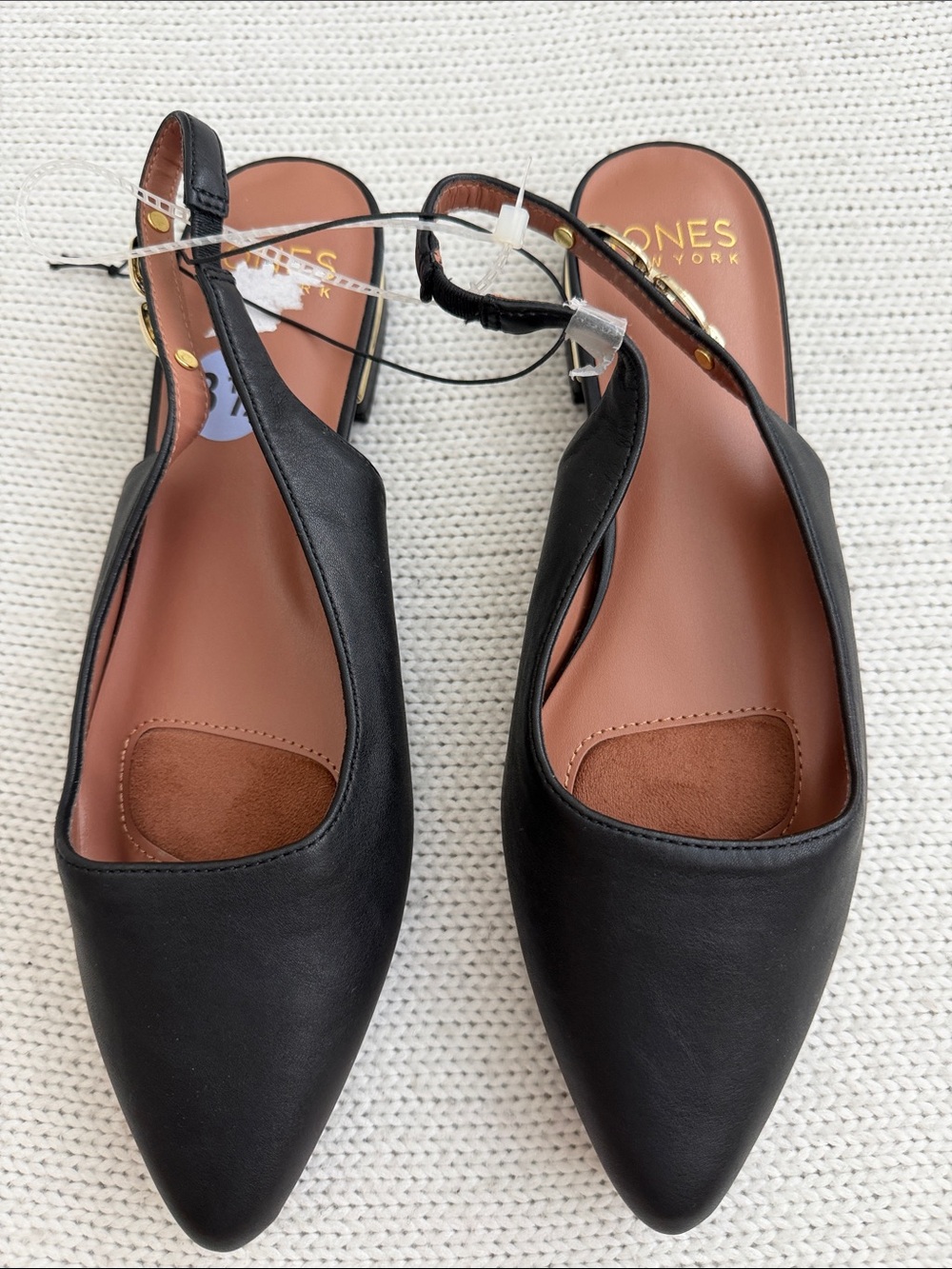 NWT! Jones New York Pointed Toe Slingback Flats Black Size 8.5 - Picture 2 of 6